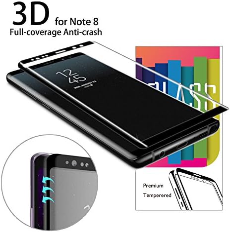 Samsung Galaxy Note 8 Screen Protector, AKPATI High Definition Full Coverage Case Friendly Tempered Glass Screen Protector Anti-Scratch Film [Bubble Free] [Easy to Install] - Black