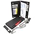 Bifold Black Genuine Leather Checkbook Holder Snap Button Wallet with a Chain