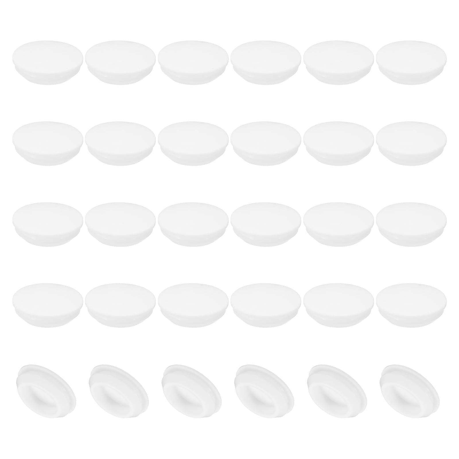 PATIKIL 22mm Diameter Silicone Round Snap, 30 Pcs in Type Locking Furniture Hole Plug Button Protective Cover Cap Head Fit for 2.5-22mm Hole for Seal Bulkhead Cylinder Hole, White — image 1