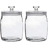 Ritayedet Half Gallon Glass Jars with Lid, Wide Mouth Cookie Jars Set of 2, Apothecary Jar for Candy, Glass Canisters for Kitchen Storage and Laundry Organization