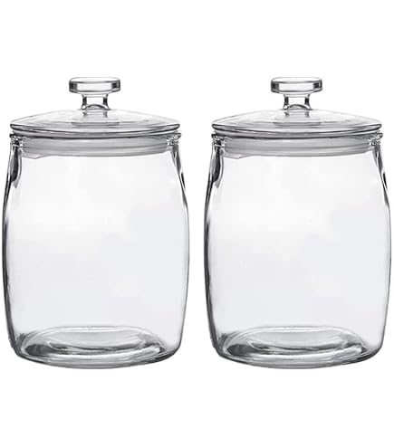 Maredash 1/2 Gallon Glass Jars With Lids – 2 Pack Airtight Cookie & Candy Jars For Pantry Storage
