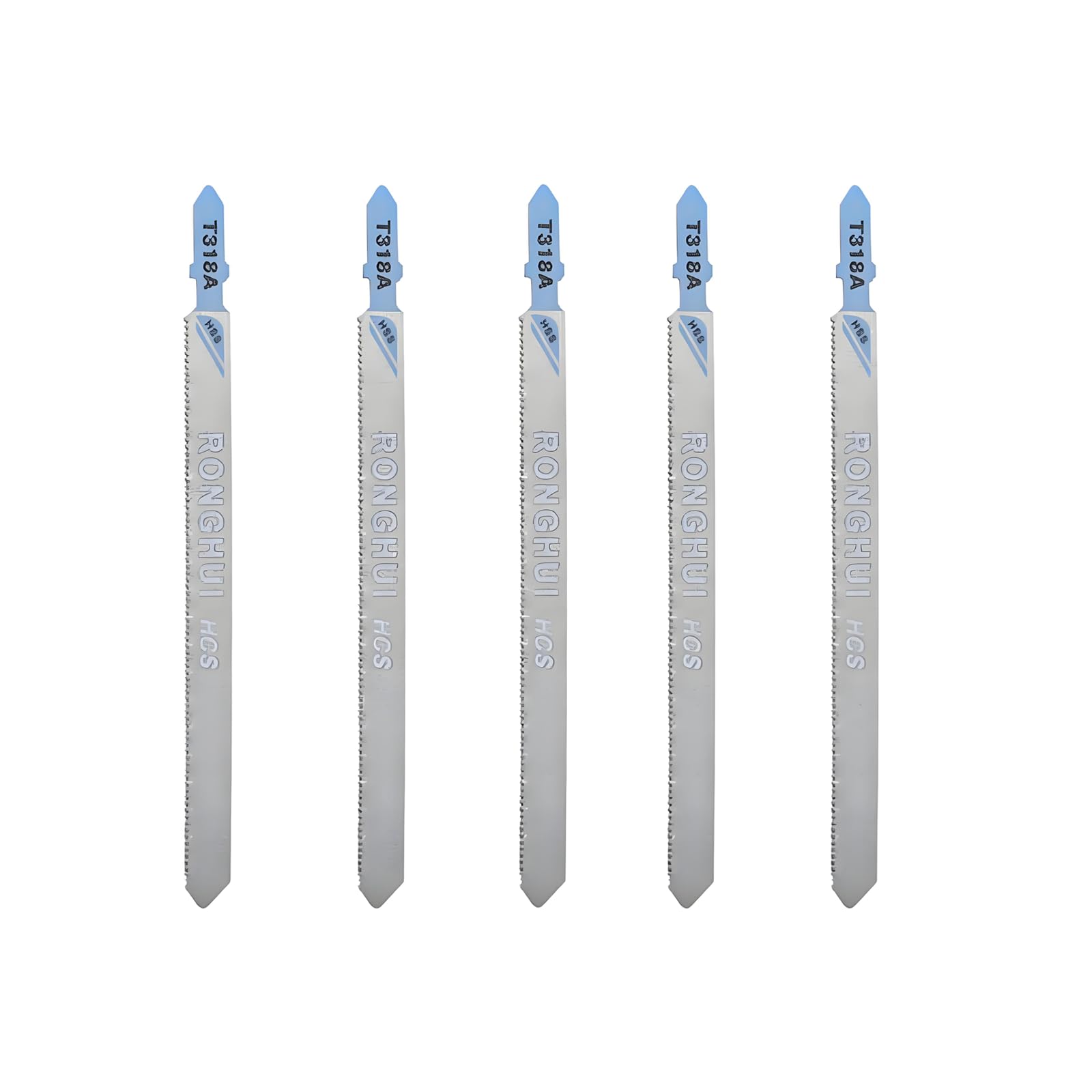 5PCS Jigsaw Blades Set, Professional Jigsaw Blades Wood T-Shank HCS Jigsaw Blades Metal for Wood Plastic and Metal Fast Cutting Compatible with All Jigsaw, 132mm