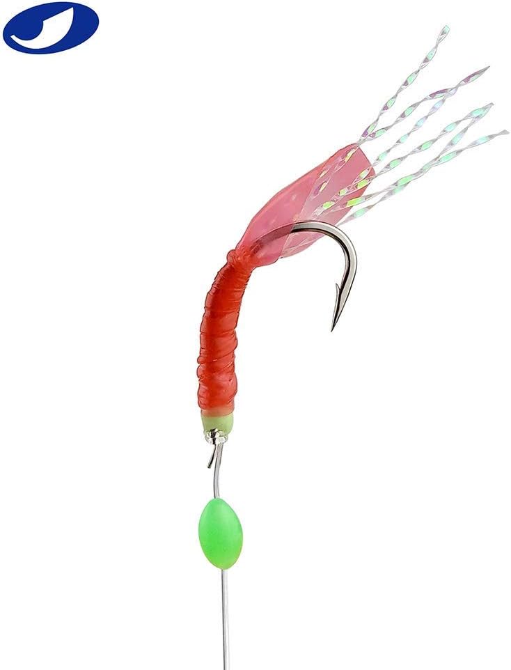 5/10/25/50/100 Packs Fishing Rigs 6 Hook/Set Red Skin Rubber Silk String Hook Fishing Lure Saltwater Freshwater Bait Rig Tackle 5#6#7#8#9#10# : Sports & Outdoors