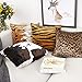 YOUR SMILE Set of 4 Decorative Throw Pillow Case Cushion Covers Square 17x17 Inch(Faux Fur Animal Print)