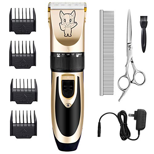 Dog Grooming Kit Clippers, Low Noise, Electric Quiet, Rechargeable