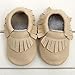 Sunward Baby Tassel Soft Sole Cow Leather Shoes Infant Boy Girl Toddler Moccasin (XL, Beige)