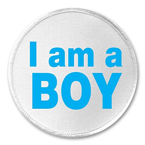 I am a BOY 3" Sew On Patch New Baby Gender Reveal Pregnancy Mom Dad to be