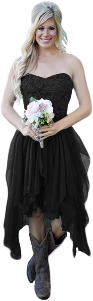 Andybridal Women's Country High Low Lace Cocktail Party Dress