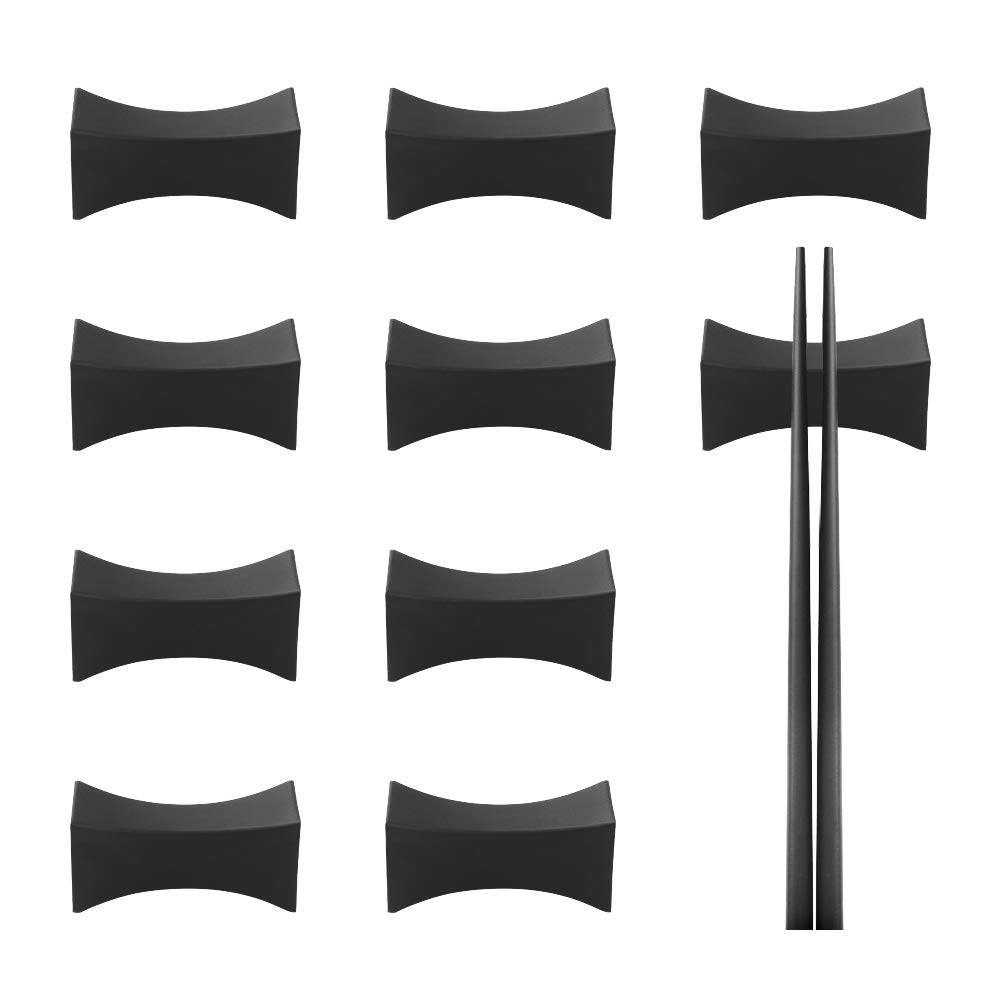 10PCS Chopstick Rest Chopstick Rest Stands Spoon Fork Knife Holder Set Chopsticks Utensil Cutlery Stand Black