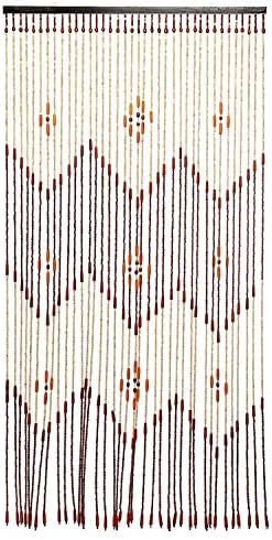 Wooden Door Curtain Blinds Handmade Fly Screen Wooden Beads Room Divider 90x175cm-38 Wave / 90x195cm-36 line,90x175cm-38