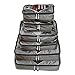 Rusoji Premium Packing Cube Travel Luggage Organizers - 6pc Various Size Set (Grey)