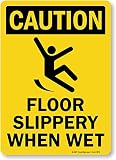 SmartSign "Caution - Floor Slippery When Wet" Sign | 10" x 14" Plastic