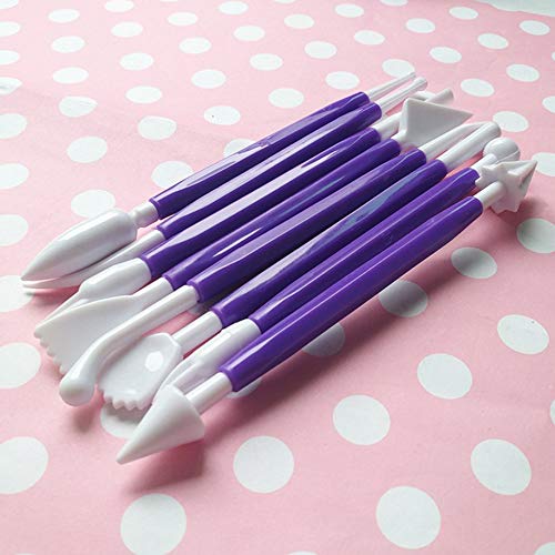 Water-chestnut Plastic Double-Ended Fondant Modeling Tools Sugar Shapers DIY Tool 8 Pcs