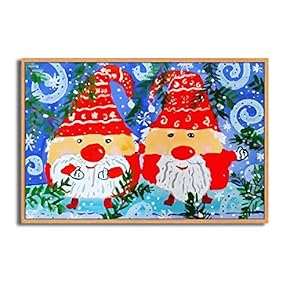 Framed Canvas Wall Art Merry Christmas Canvas Prints Home Artwork Decoration for Living Room,Bedroom - 16x24 inches