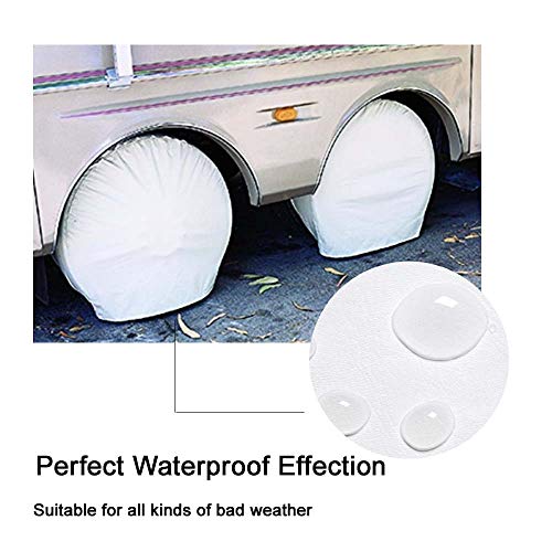 CAR-CARE Tire Covers for RV Wheel Set of 2 Motorhome Wheel Covers Waterproof Tire Protectors Tire Covers Fits 30" to 32" Tire Diameters