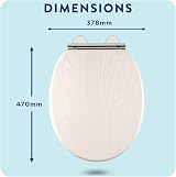 Croydex Maitland Wooden Toilet Seat White Oak Soft Close Quick Release Hinge view 3