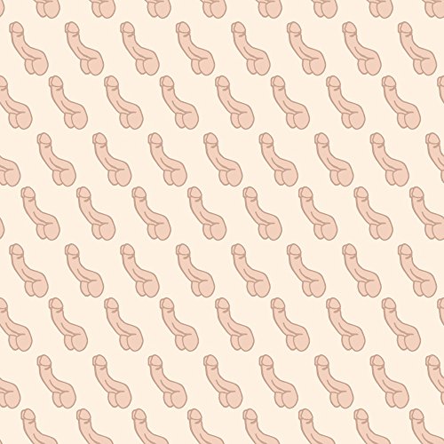 Joan And Rose Fabric Repeating Penis In Cream by Joanandrose Printed on Fleece Fabric by the Yard by Spoonflower