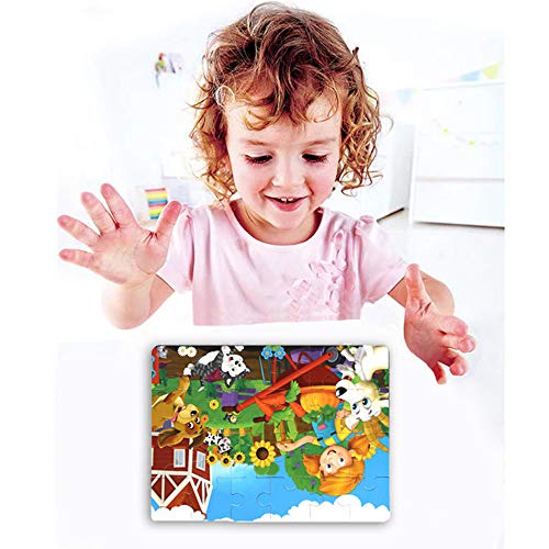 Wooden Jigsaw Puzzles Set for Kids Age 3-5 Year Old 24 Piece Colorful Wooden Puzzles for Toddler Children Learning Educational Puzzles Toys for Boys and Girls (4 Puzzles)