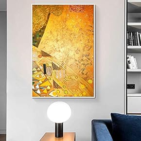 Floating Framed Canvas Wall Art for Living Room, Bedroom Golden Abstract Oil Painting Canvas Prints for Home Decoration Ready to Hang - 16x24 inches