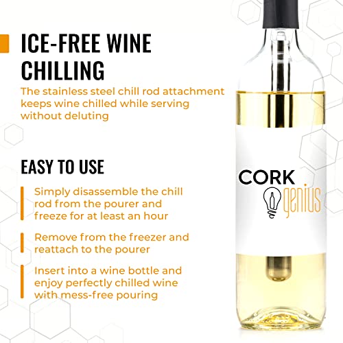 Cork Genius Wine Chiller and Aerator with PerfectPour Spout
