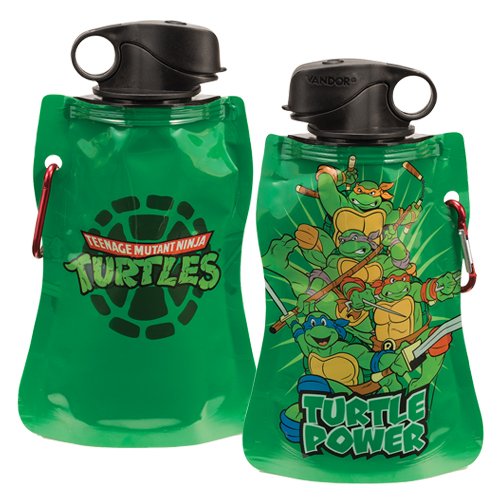 Vandor 38072 Teenage Mutant Ninja Turtles 12 oz Collapsible Water Bottle, Multicolor