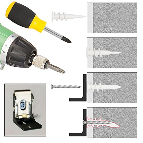 Drywall Anchor with Screws Sets - Plastic Self Drilling Dry Wall Anchors, 60 Pieces All Together - Thumbnail 4