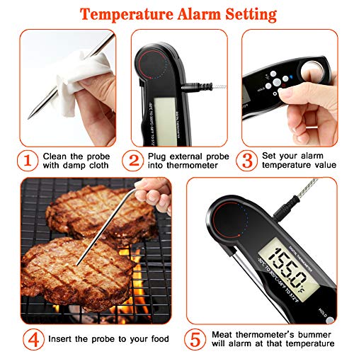 4 Thermometer+DotStone+Backlight+Temperature+Function