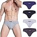 wirarpa Men's Breathable 100 Cotton Briefs Underwear No Fly Soft Covered Waistband Underpants 4 Pack Large