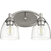 Quorum 5069-2-265 Transitional Two Light Vanity from Barkley Collection in Pewter, Nickel, Silver Finish,