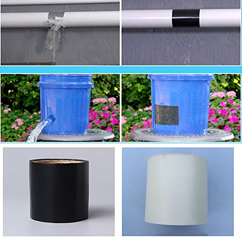Waterproof Tape,Imported Hot Melt Adhesive Strong Flex Leakage Repair Waterproof Tape for Garden Hose Water Tap Bonding Rescue Quick Repairing Quick Stop Leak (White) - Thumbnail 6