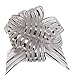 FQTANJU Pull Bow, Large, Organza, 6 Inches, 5 Pieces, Silver