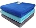 Workout Towels Sports Towel Microfiber Sweat Towels Set, Multi-Purpose Gym Towel, Fast Drying & Super Soft, for Sports, Fitness, Gym, Yoga, Travel, Camping & More 3 Pack(Dark Blue+Light Blue+Grey)