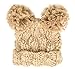 Women's Winter Trendy Warm knit Beanie Hat with Pom Pom Ears (Beige)