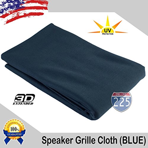 225FWY Blue Stereo Speaker Grill Cloth Fabric 36" x 66" (1 Linear Yard) - UV Treated Strech Material 3D US Grille Cloth