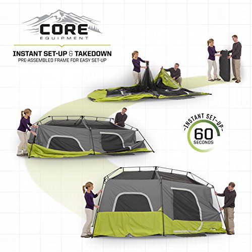 Core Person Instant Cabin Tent 14' x 9', Green (40008) in