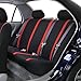 FH Group Car Seat Covers Unique Flat Cloth Full Set Automotive Seat Covers Front Set and Rear Solid Bench Red Black Seat Covers w. Gift Universal Fit Interior Accessories for Cars Trucks and SUVs
