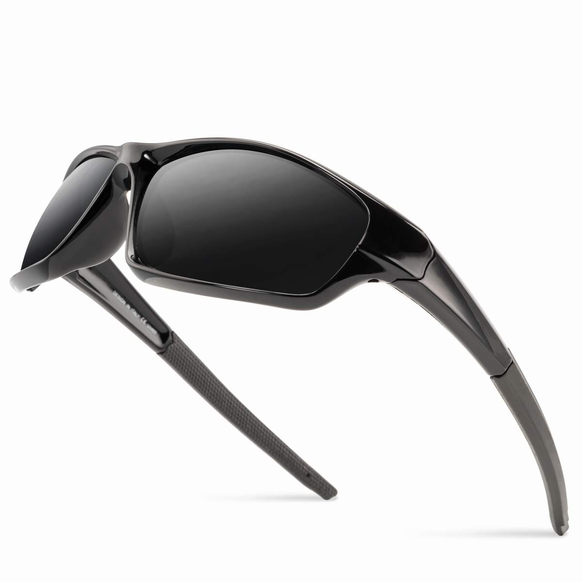Grainas Polarised Sports Glasses Sunglasses for Men Women Driving Glasses Cycling Glasses for Cycling Skiing Driving Fishing Running Hiking UV400 Protection (Black No. 2)