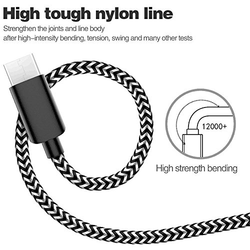 image for USB Type C Cable,TNSO 5Pack (3/3/6/6/10 ft) Nylon Braided with USB Lon