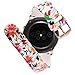 Aiseve 20mm Floral Bands Compatible with Galaxy Watch Active (40mm) & Galaxy Watch 42mm, Women Replacement Wristbands Strap with Rose Gold Buckle Compatible for Garmin Vivoactive 3