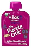 Ella's Kitchen Organic 6+ Months Baby Food, Smoothie Fruit Puree, The Purple One, 3 oz. Pouch (Pack of 6)
