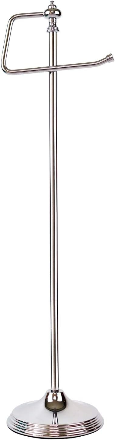 SunnyPoint Bathroom Free Standing Toilet Tissue Paper Roll Holder Stand with Reserve Function, Chrome Finish: Home & Kitchen