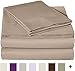 Amazon Basics Lightweight Super Soft Easy Care Wrinkle Free Breathable Microfiber 4 Piece Bed Sheet Set with 14-Inch Deep Pockets, King, Taupe, Solid