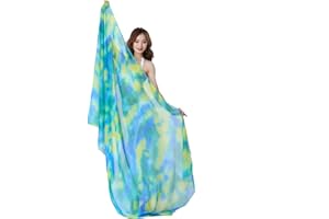 XChangeFun 250x120cm Belly Dance Scarf Veils Hand Scarf Hand Thrown Gradient Tie-dye Dance Scarf Veils