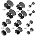 12PCS 16Gauge Cool Barbell Illusion Tunnel Fake Ear Plug Screw Back Stud Earring Set Black