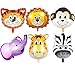OuMuaMua Jungle Safari Animals Balloons - 6pcs 22 Inch Giant Zoo Animal Balloons Kit for Jungle Safari Animals Theme Birthday Party Decorations primary