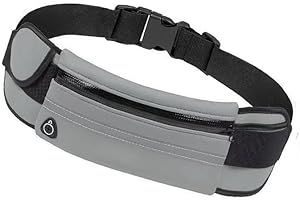 Men Running Belt Waist Pack Women Waterproof Jogging Waist Bag Runners Belt Adjustable Sports Workout Reflective Fanny Pack, 