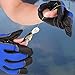 Goture Outdoor Sport 2 Cut Fingers Gloves Anti-Slip Skidproof for Fishing Hunting Riding Cycling (Blue)