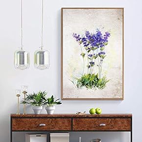 Floating Framed Canvas Wall Art for Living Room, Bedroom Vintage Flower Abstract Colorful Painting Canvas Prints for Home Decoration Ready to Hang - 16x24 inches