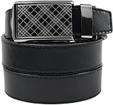 SlideBelts Men's Tartan Gunmetal Leather Belt - Custom Fit