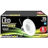 Feit 5 in. and 6 in. White Trim Recessed Retrofit Baffle Downlight LED Module 90 CRI, 2700K (6-Pack) (5/6 Inch)